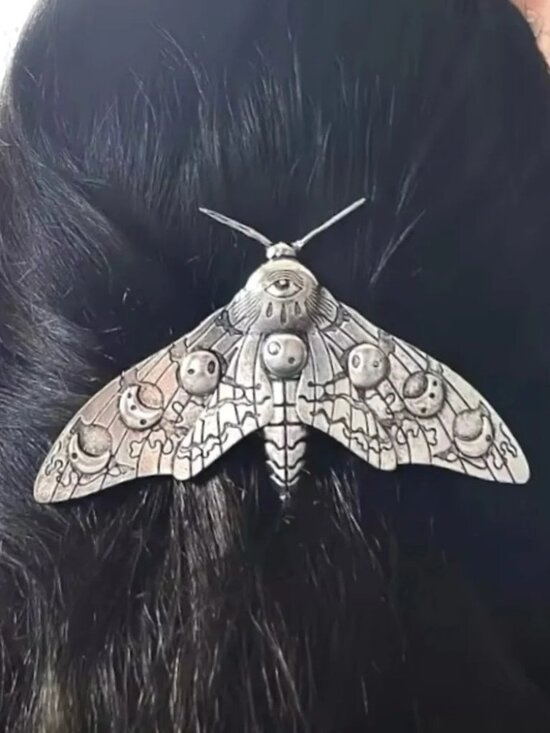 Free People Accessories - ✨Free People Lunar Phase Silver Moth Hair Clip